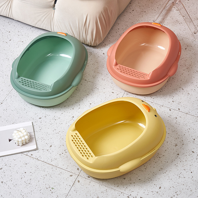 Toaletná miska pre mačky, čiastočne uzavretý horný vstup, proti špliechaniu, materiál PP, značka Little Yellow Duck