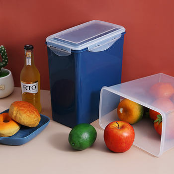 Кутия за съхранение на ориз с уплътнение, влагозащитна и против насекоми, PC пластмаса, капацитет под 4 л