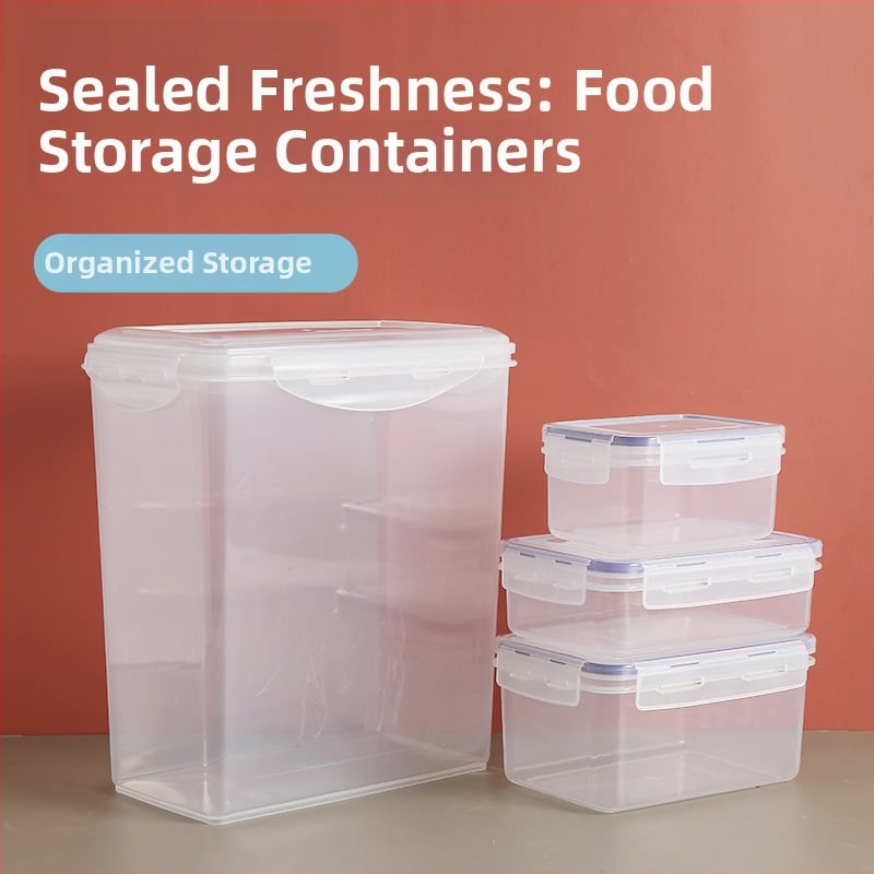 Кутия за съхранение на ориз с уплътнение, влагозащитна и против насекоми, PC пластмаса, капацитет под 4 л