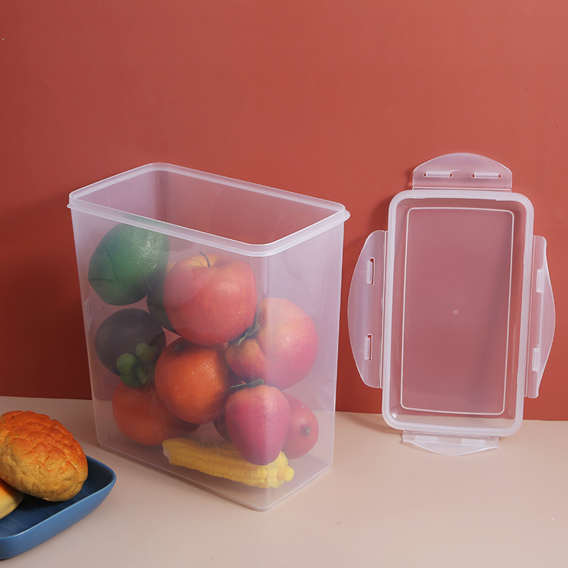 Кутия за съхранение на ориз с уплътнение, влагозащитна и против насекоми, PC пластмаса, капацитет под 4 л