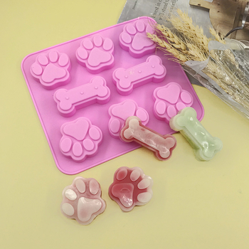 Silikónová forma na pečenie na zdobenie koláčov — nepravidelné tvary mačacej labky a psieho kosti, odolná vysokým teplotám