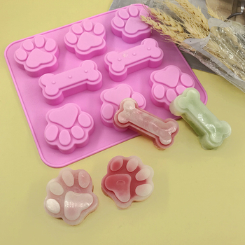 Silikónová forma na pečenie na zdobenie koláčov — nepravidelné tvary mačacej labky a psieho kosti, odolná vysokým teplotám