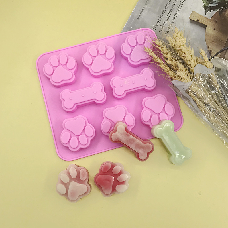 Silikónová forma na pečenie na zdobenie koláčov — nepravidelné tvary mačacej labky a psieho kosti, odolná vysokým teplotám