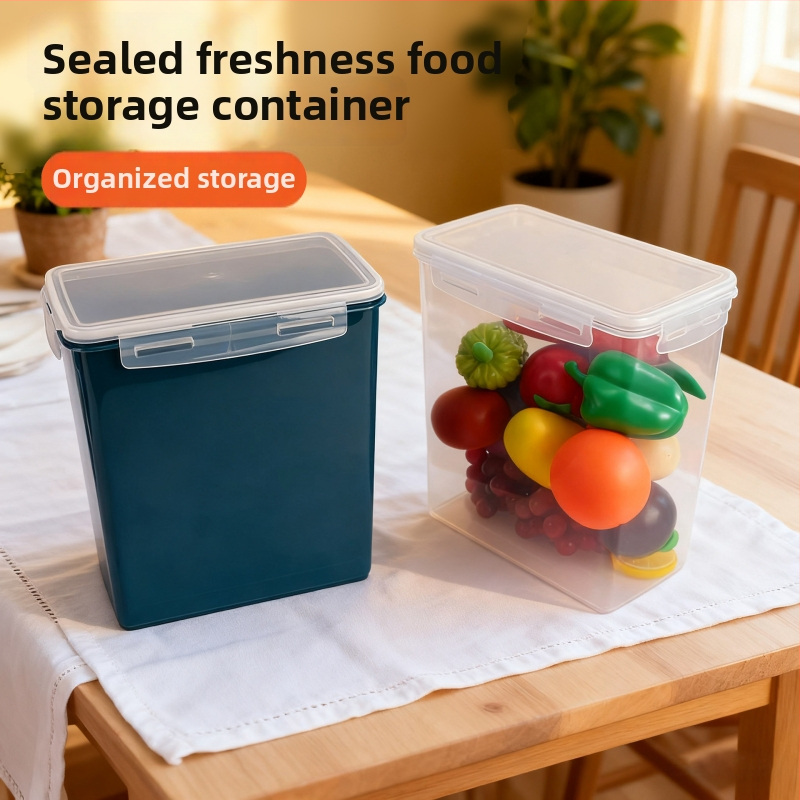 Maisto kokybės plastiko ryžių ir naminės augintinio maisto laikymo indas su skyriais ir džiovinimo dėžute, kenkėjų atbaidymo funkcija, pritaikymas įmanomas, logotipo spauda įmanoma