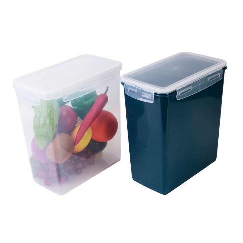 Контейнер за ориз и храна за домашни любимци от хранителен пластмасов материал със раздели и сушилен модул, функция против насекоми, персонализация налична, печат на лого възможен