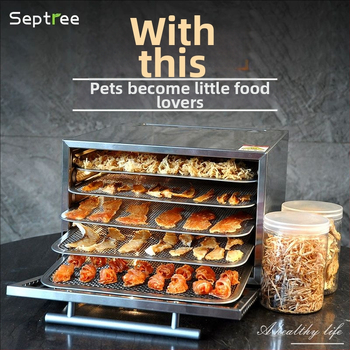 Uscător de fructe și legume pentru gustări și jerky, modele ST-03 / DBC-05A, panou tactil, 20–90°C, garanție de 12 luni