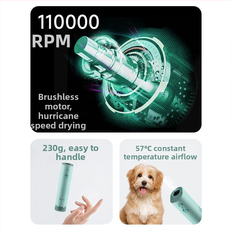 Augintinių džiovintuvas su pakabintu kaklo dizainu, skirtas katėms ir šunims, DC variklis, galia iki 1000W, perkaitimo apsauga, modelis YHCW-01, plaukų priežiūros įrankis