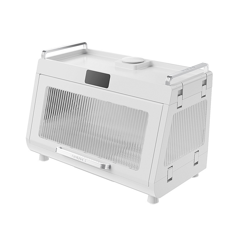 Dulap dezinfectare vase cu uscare integrată, raft de bucătărie compact pentru vase, Model 8826, Material plastic PP+PET+ABS, Capacitate 45 L