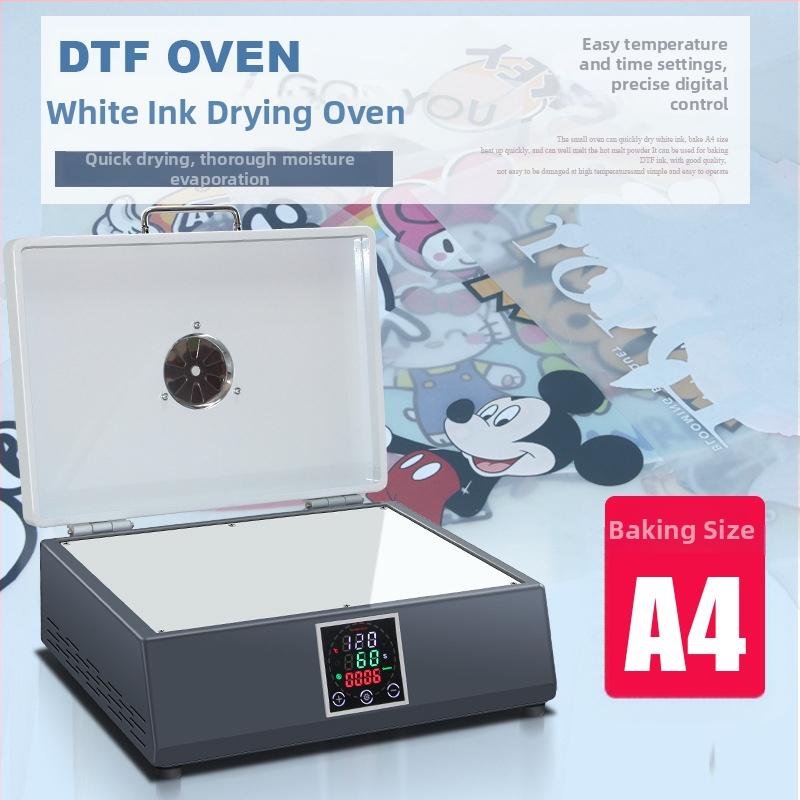 DTF apkures preses komplekts – piektā paaudze, A4 DTF cepeškrāsnī tipa, kastes tips, saderīgs ar DTF iekārtām drukāšanai