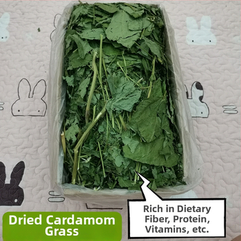 Žāvēta lucernas zāles maisījums ar lieliem lapu gabaliem, burkānu galviņām un pļavas zālēm – činchilai un trusīšiem, atbalsta gremošanu un zobu nolietojumu