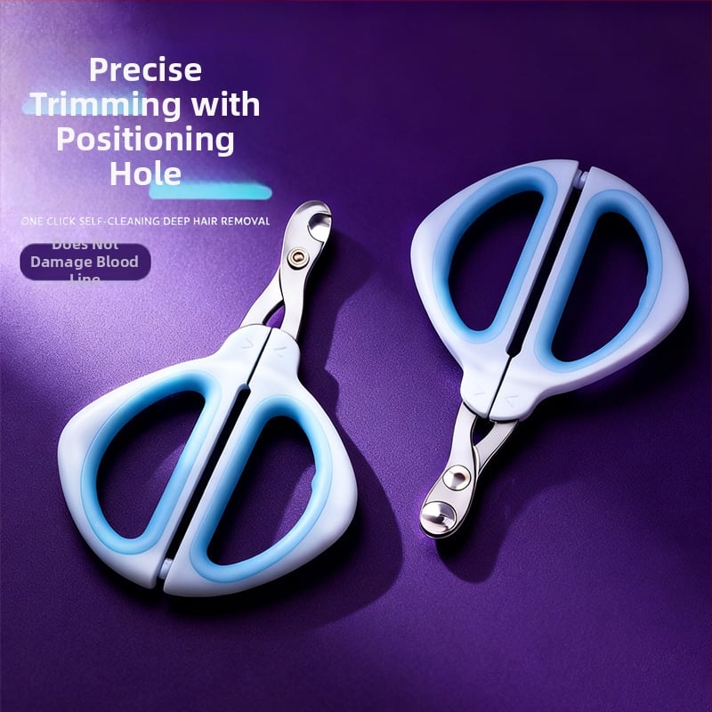 Ανοξείδωτος κόφτης νυχιών για γάτες, σχέδιο με κυκλικό άνοιγμα και προστατευτικό