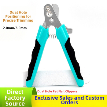 Κλιπς νυχιών κατοικίδιων για γάτες και σκύλους, ανοξείδωτο ατσάλι, σχέδιο με δύο κυκλικά ανοίγματα