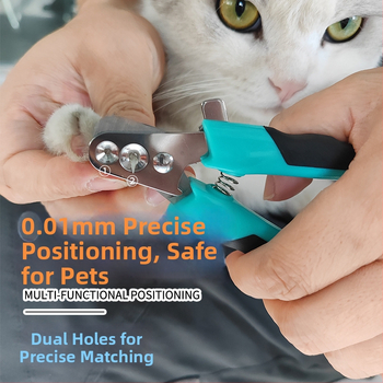 Κλιπς νυχιών κατοικίδιων για γάτες και σκύλους, ανοξείδωτο ατσάλι, σχέδιο με δύο κυκλικά ανοίγματα
