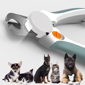 Clește de unghii pentru pisici și câini, cu LED, design antihemoragie, unealtă multifuncțională de îngrijire a animalelor de companie, cu pila de unghii
