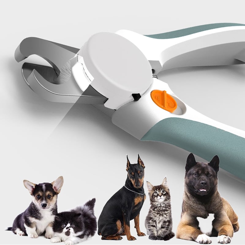 Clește de unghii pentru pisici și câini, cu LED, design antihemoragie, unealtă multifuncțională de îngrijire a animalelor de companie, cu pila de unghii