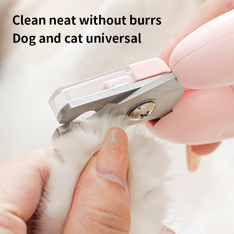 Clește de unghii pentru pisici și câini cu iluminare încorporată — două în una: tăiere și pilire