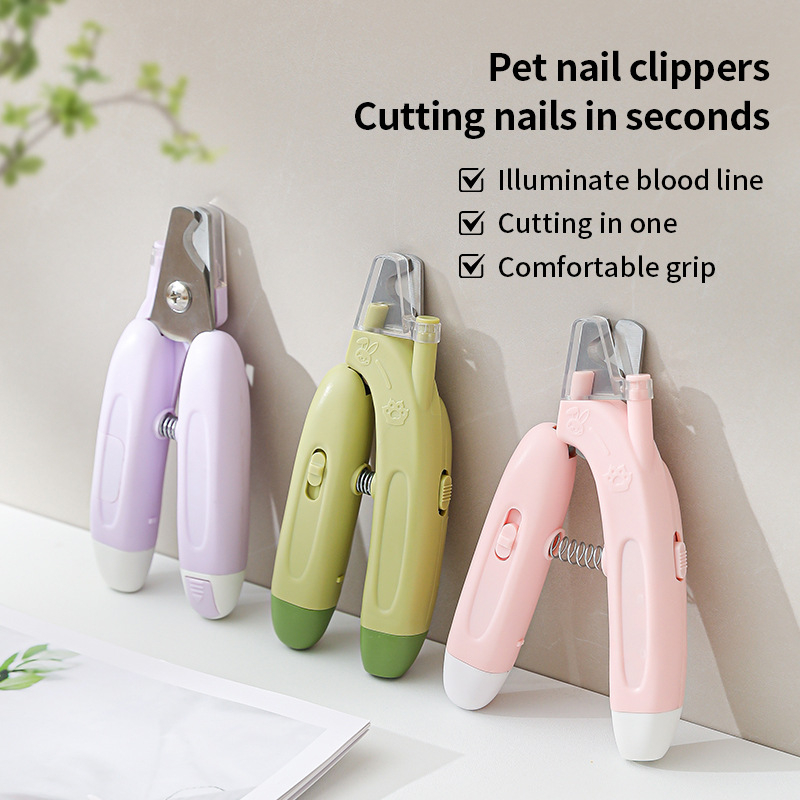 Clește de unghii pentru pisici și câini cu iluminare încorporată — două în una: tăiere și pilire