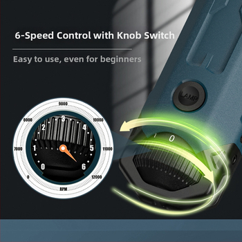 Električna pila za nokte kućnih ljubimaca s LED svjetlom, 6-stupanjska regulacija brzine, električni pilnik za pse