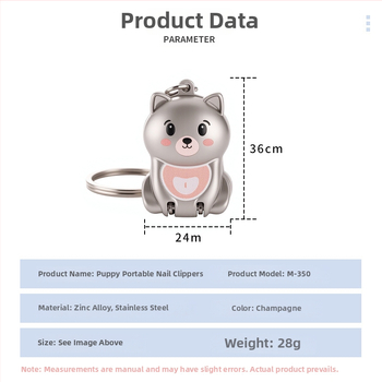 Set de unghii – portabil, manual, oțel inoxidabil 304, design cu pisicuță