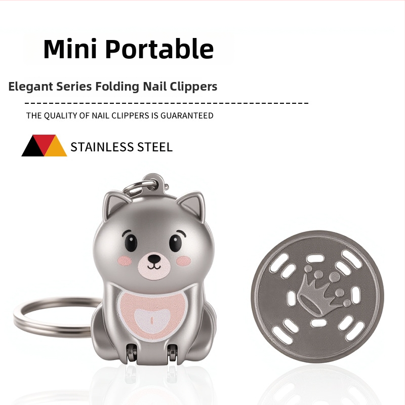 Küünekääride komplekt – kaasaskantav, käsitsi, 304 roostevabast terasest, kassiteemaline disain