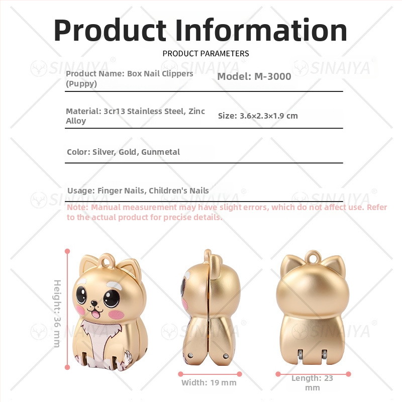 Kokkupandav küünte lõikur, kaasaskantav maniküüri tööriist, roostevaba teras, Sneya