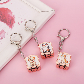 Tăietor de unghii portabil, pliabil, cu design de pisică, din oțel inoxidabil, breloc, OEM