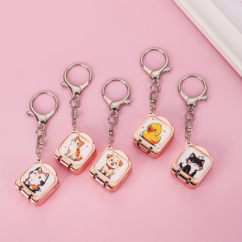 Tăietor de unghii portabil, pliabil, cu design de pisică, din oțel inoxidabil, breloc, OEM