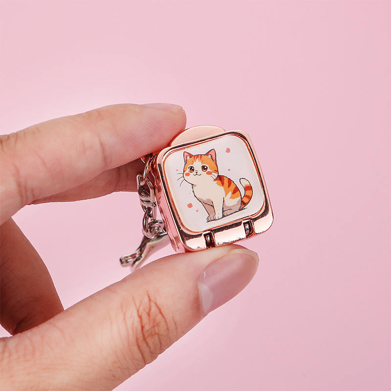 Tăietor de unghii portabil, pliabil, cu design de pisică, din oțel inoxidabil, breloc, OEM