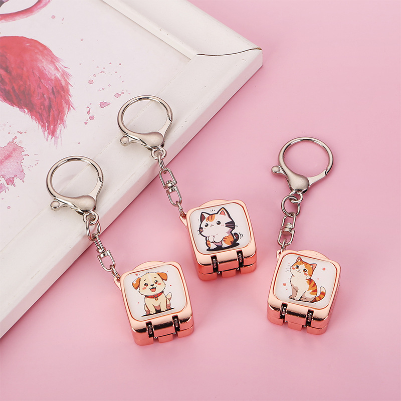 Tăietor de unghii portabil, pliabil, cu design de pisică, din oțel inoxidabil, breloc, OEM