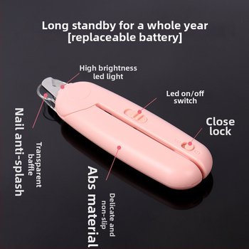 Kliešte na pazúry pre domáce zvieratá s LED osvetlením, pre mačky a psy, bez značky