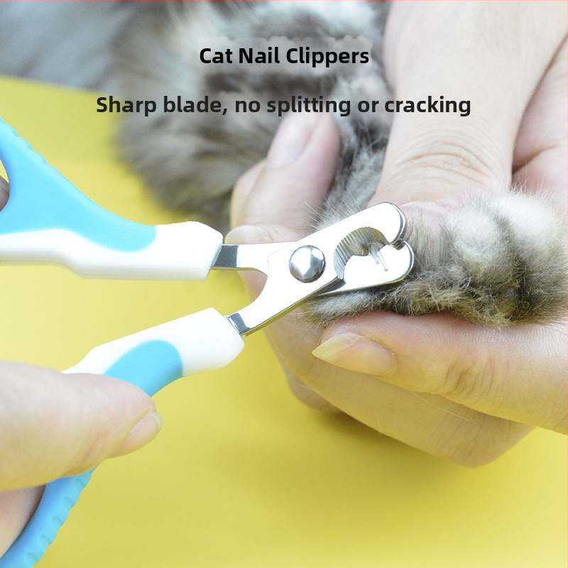 Kaķa nagu šķēres ar antislīdējošu rokturi, 45° leņķa dizains un nagu tīrīšana