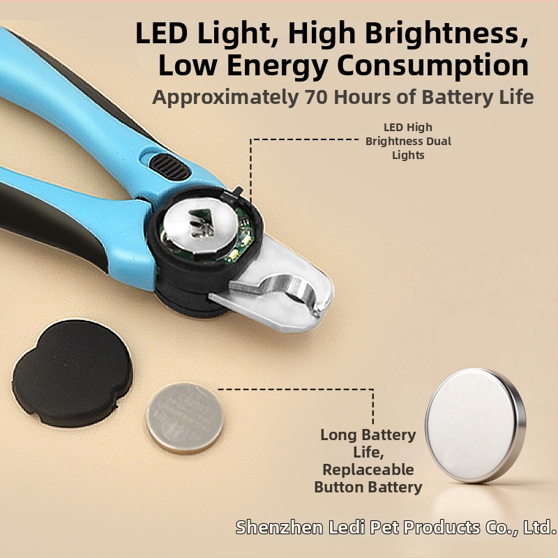 Mājdzīvnieku nagu šķēres ar LED gaismu kaķiem un suņiem