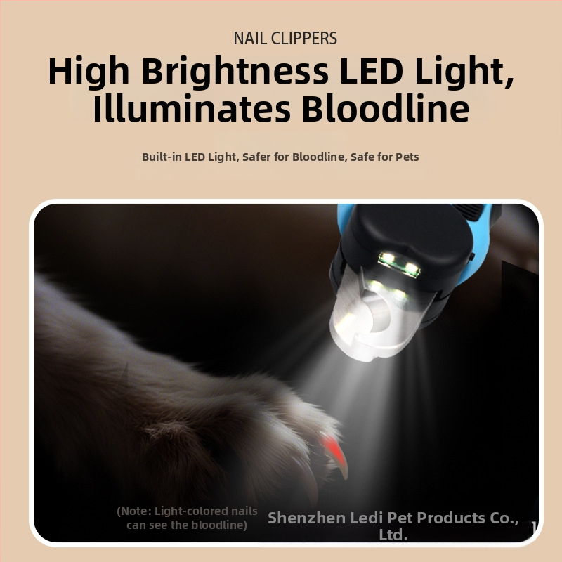 Mājdzīvnieku nagu šķēres ar LED gaismu kaķiem un suņiem