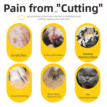 Elektrinis nagų šlifuotuvas naminiams gyvūnams – šunims ir katėms, universalus suderinamumas, Pink Claw ženklas