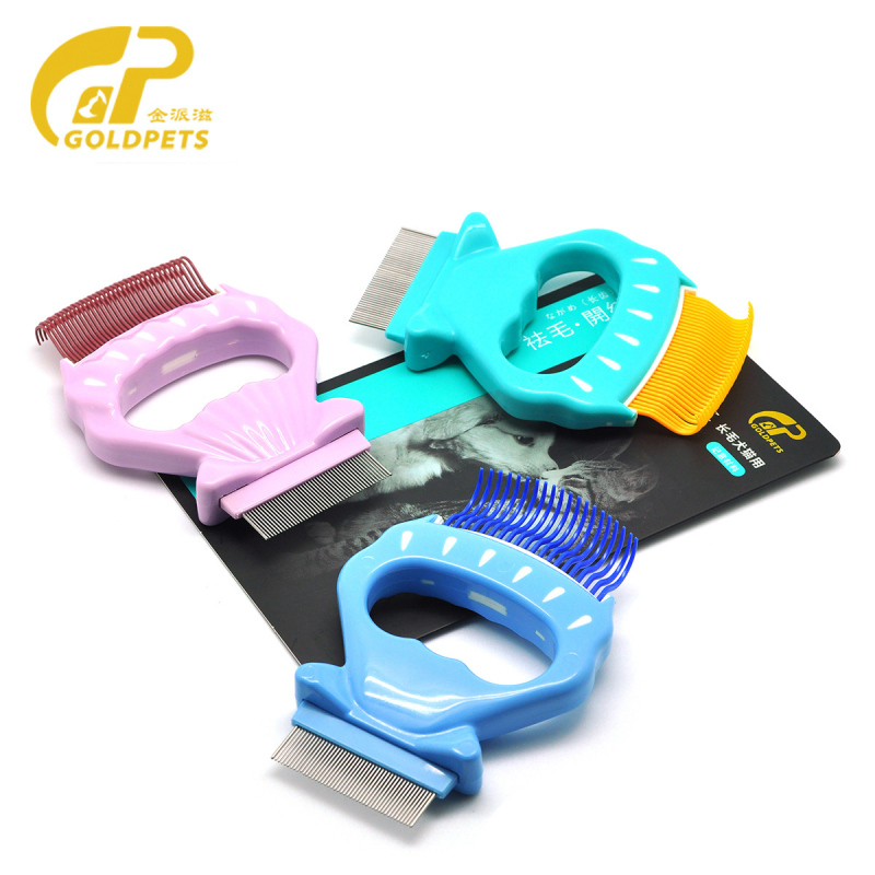 ABS χτένα με σχέδιο κοχυλιού για σκύρους — βούρτσα περιποίησης για αφαίρεση τριχώματος, κουτί 96 τεμάχια, μάρκα Petiy Baoli