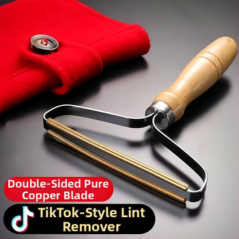 Állati szőr eltávolító eszköz — fa és réz, négyzet alakú fésű, nagy testű kutyák számára