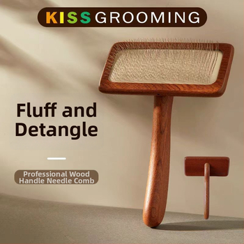 KISS zakrivljena igličasta češalj za mačke i pse — uklanjanje dlake i razmrsivanje čvorova