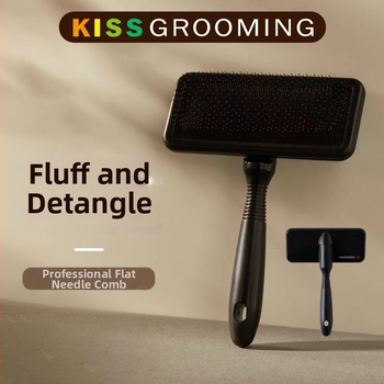 KISS zakrivljena igličasta češalj za mačke i pse — uklanjanje dlake i razmrsivanje čvorova