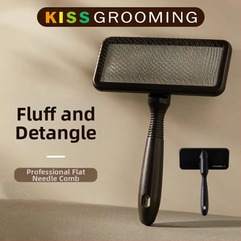 KISS zakrivljena igličasta češalj za mačke i pse — uklanjanje dlake i razmrsivanje čvorova