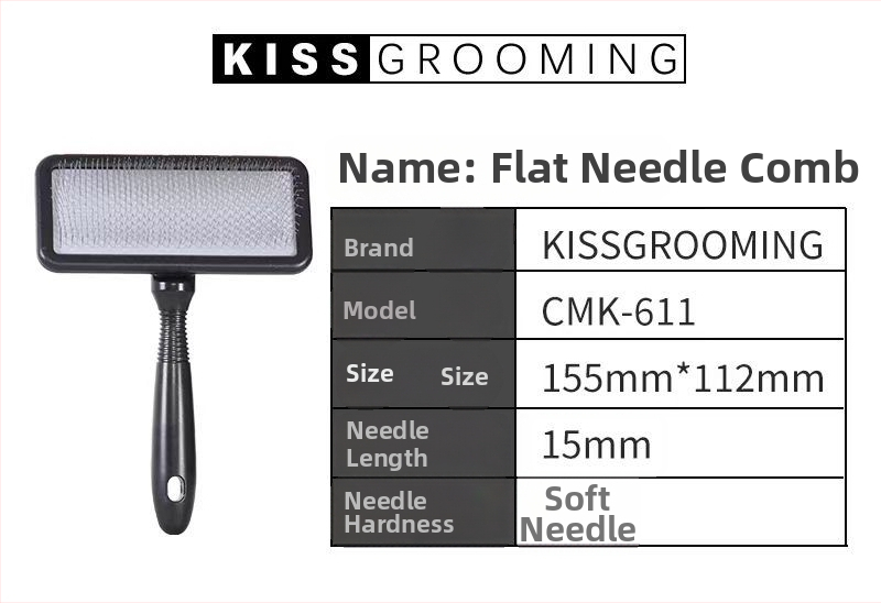 KISS zakrivljena igličasta češalj za mačke i pse — uklanjanje dlake i razmrsivanje čvorova