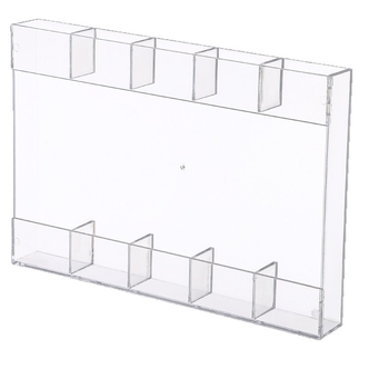 Sienas uzstādāms uzglabāšanas organizators kaķu rotaļlietām un piederumiem — bez urbšanas; PET materiāls; taisnstūra forma; mūsdienīgs minimālisma stils; uzglabāšana un organizēšana.