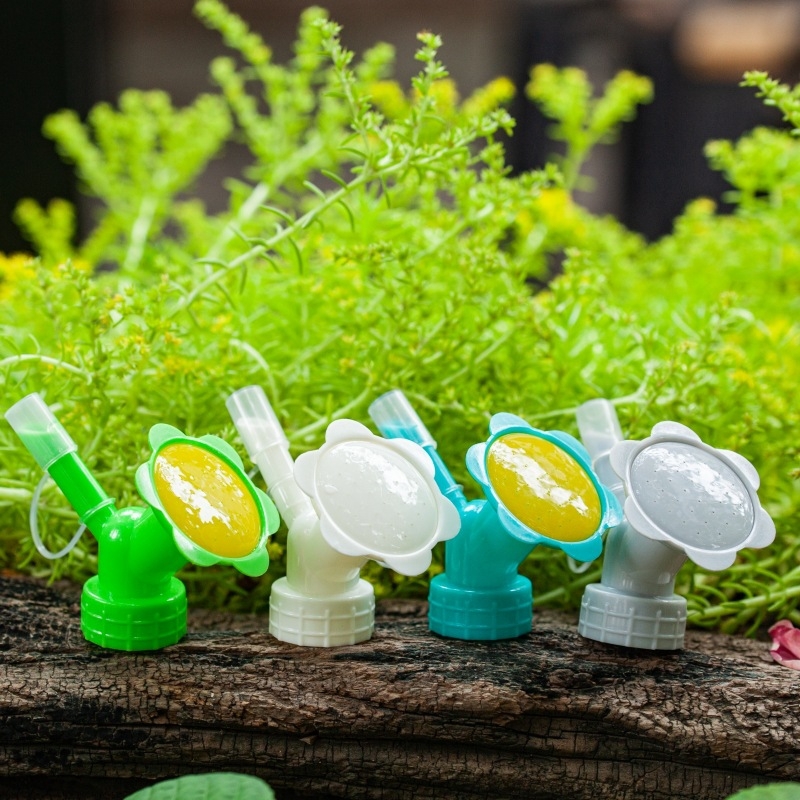 Пластмасова лейка за поливане със двойна глава душ за домашно градинарство