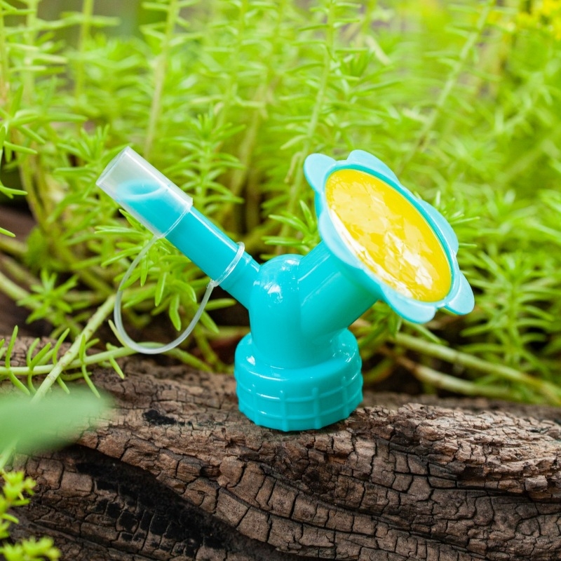Пластмасова лейка за поливане със двойна глава душ за домашно градинарство