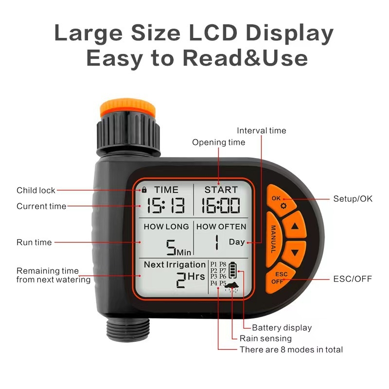 ADS intelligens öntözési időzítő csepegtető rendszerhez, POM ház, kerthez és kültéri területekhez
