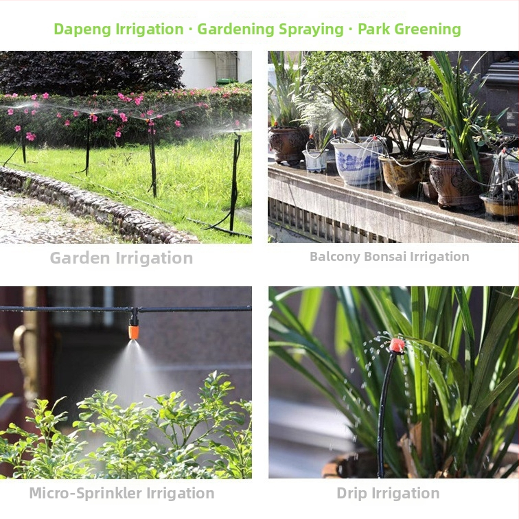 PVC капилярна градинска тръба за капково напояване с микро-спрей — устойчивост на топлина, студ и стареене; Hui Yu; подходяща за домашно градинарство, селскостопанска продукция и обществени зелени площи