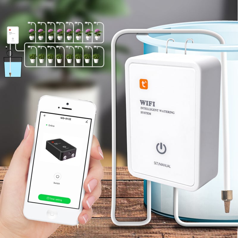 WiFi sustav kapljičnog navodnjavanja za kućnu njegu biljaka – daljinsko upravljanje mobilnim, ABS, neograničen kapacitet