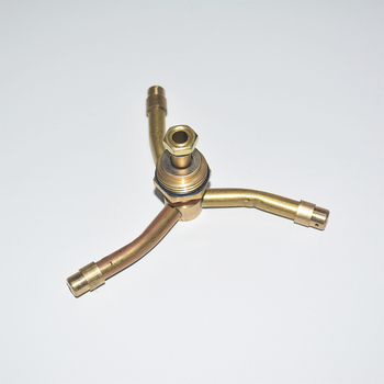 Месингов пръскач за 360° въртене за озеленяване и градина, 4‑точкова конструкция, външно поливане, ниско налягане, надежден