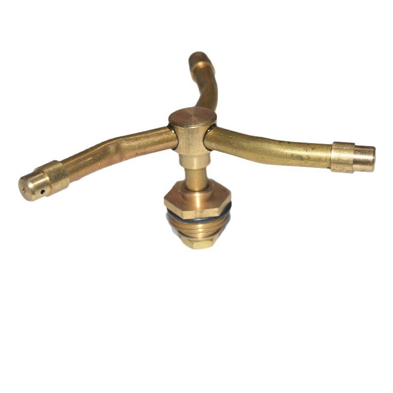 Месингов пръскач за 360° въртене за озеленяване и градина, 4‑точкова конструкция, външно поливане, ниско налягане, надежден