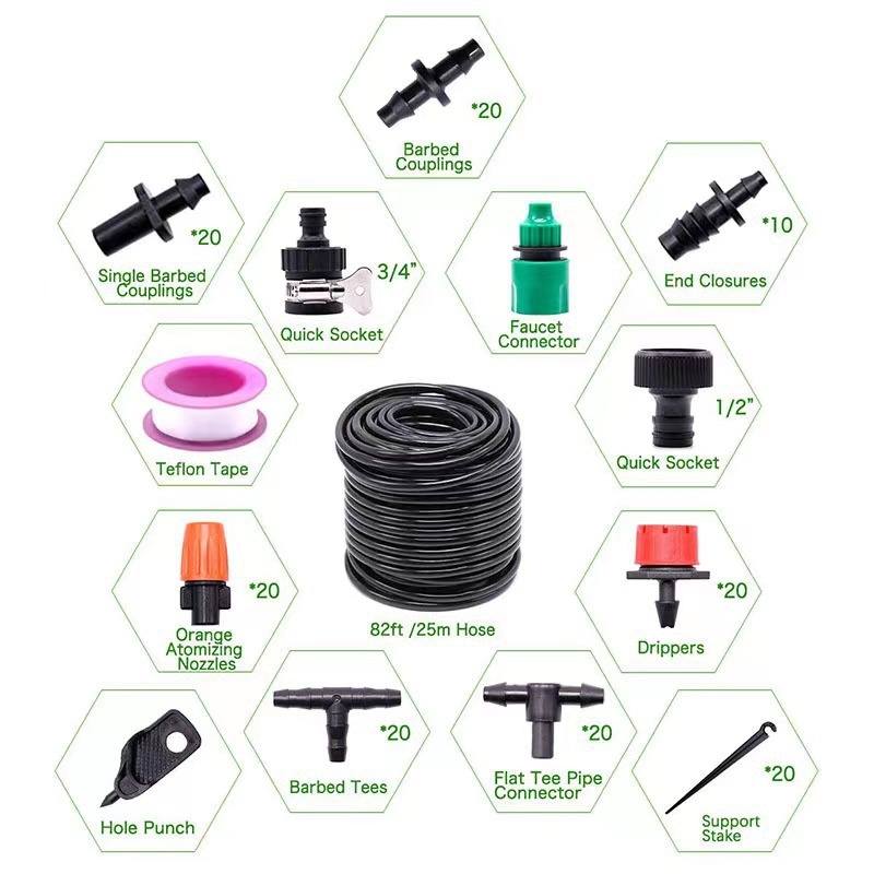 Kit de irigații prin picurare, din PVC, capacitate 10, instalare ușoară și flexibilă, potrivit pentru grădinărit acasă și producția agricolă