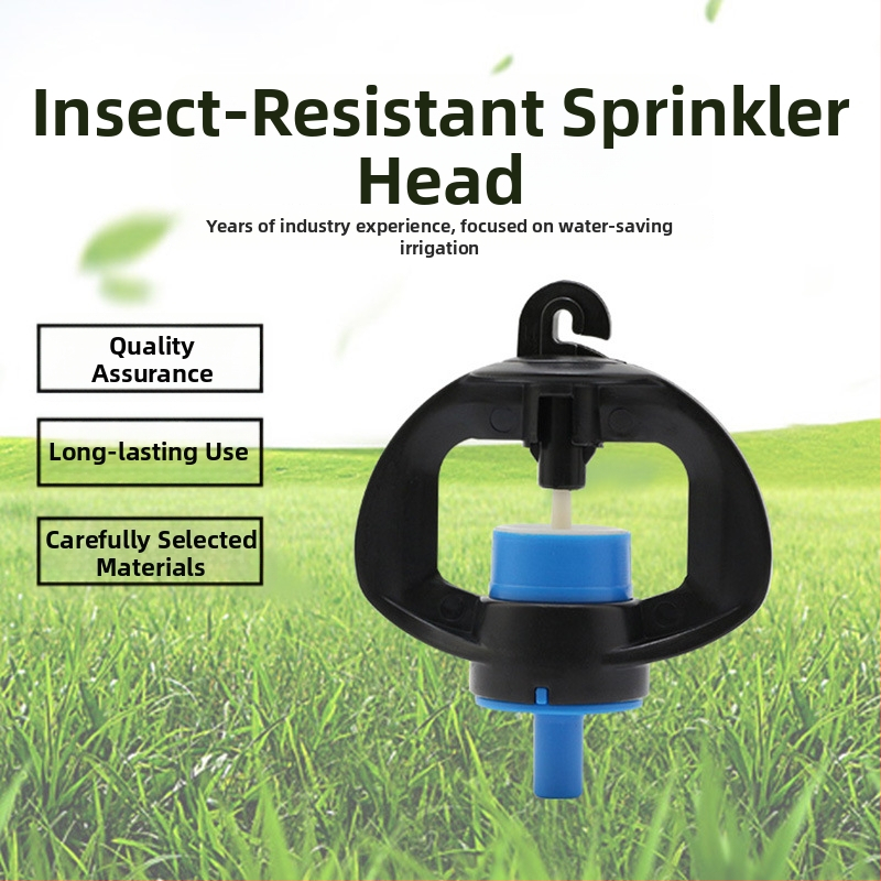 Mikro purškimo serijos besisukantis laistymo purkštuvas; antiinsektų antgalis užsidaro, kai neteikia purškimo; medžiaga POM; tinkamas namų sode, žemės ūkiui ir viešoms žaliosioms zonoms